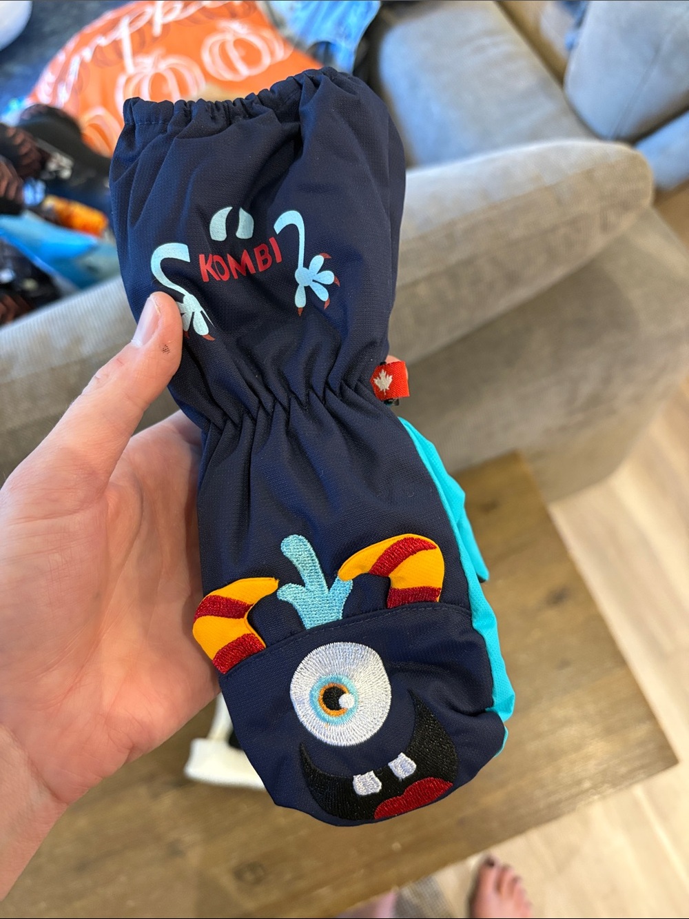 Kombi Kids Navy & Turquoise Monster Mittens